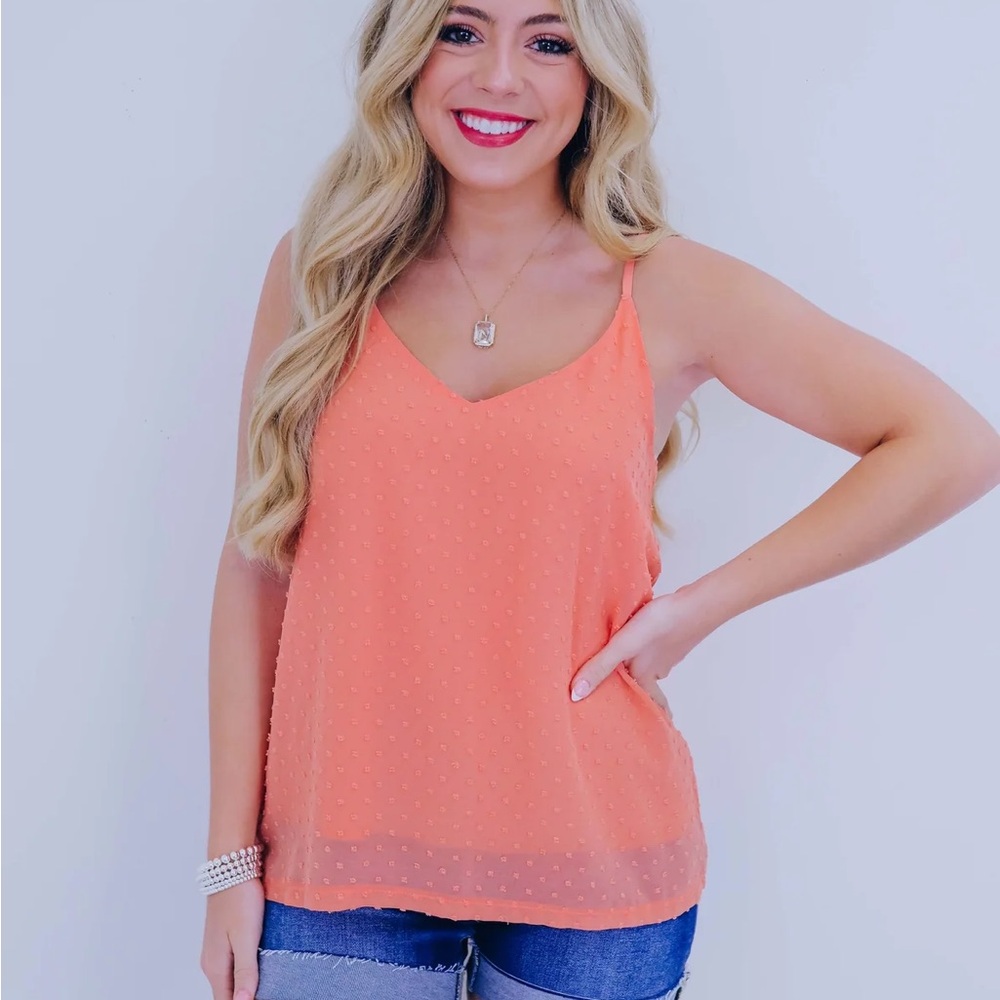 Women's Orange Sleeveless Top